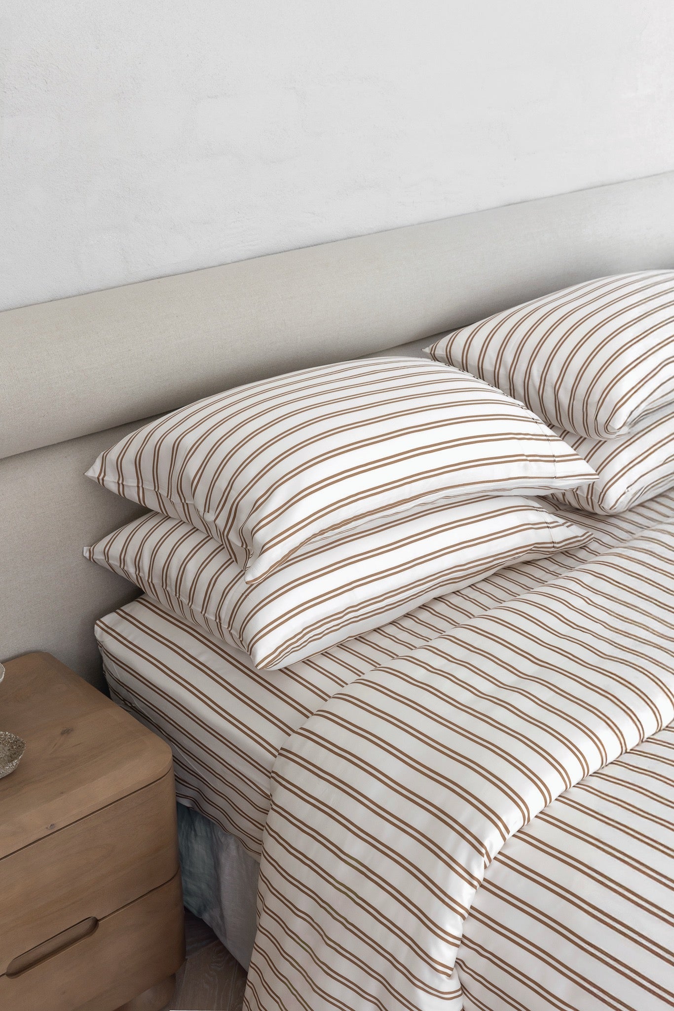 Caramel & White Stripe Duvet Cover