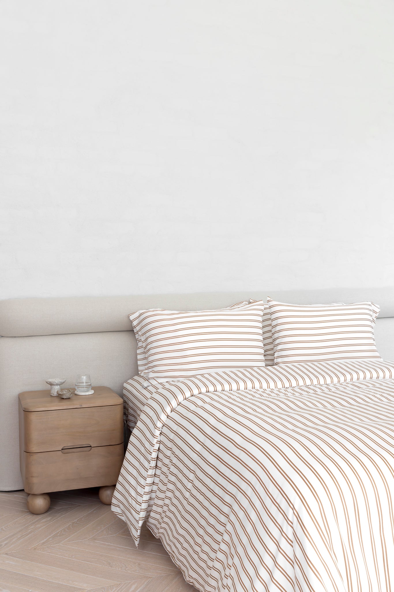 Caramel & White Stripe Duvet Cover