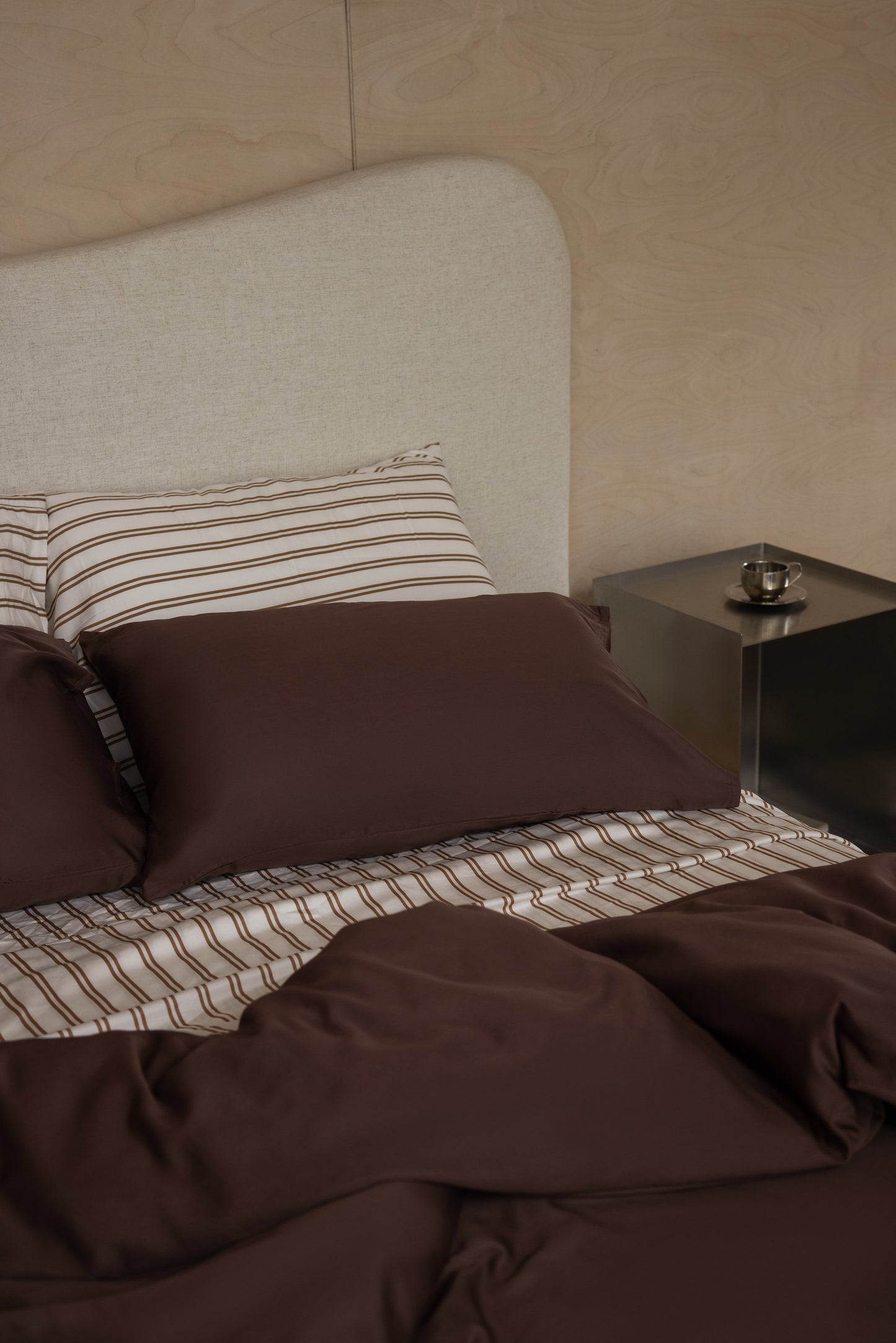PRE-ORDER - Caramel & White Stripe Sheet Set