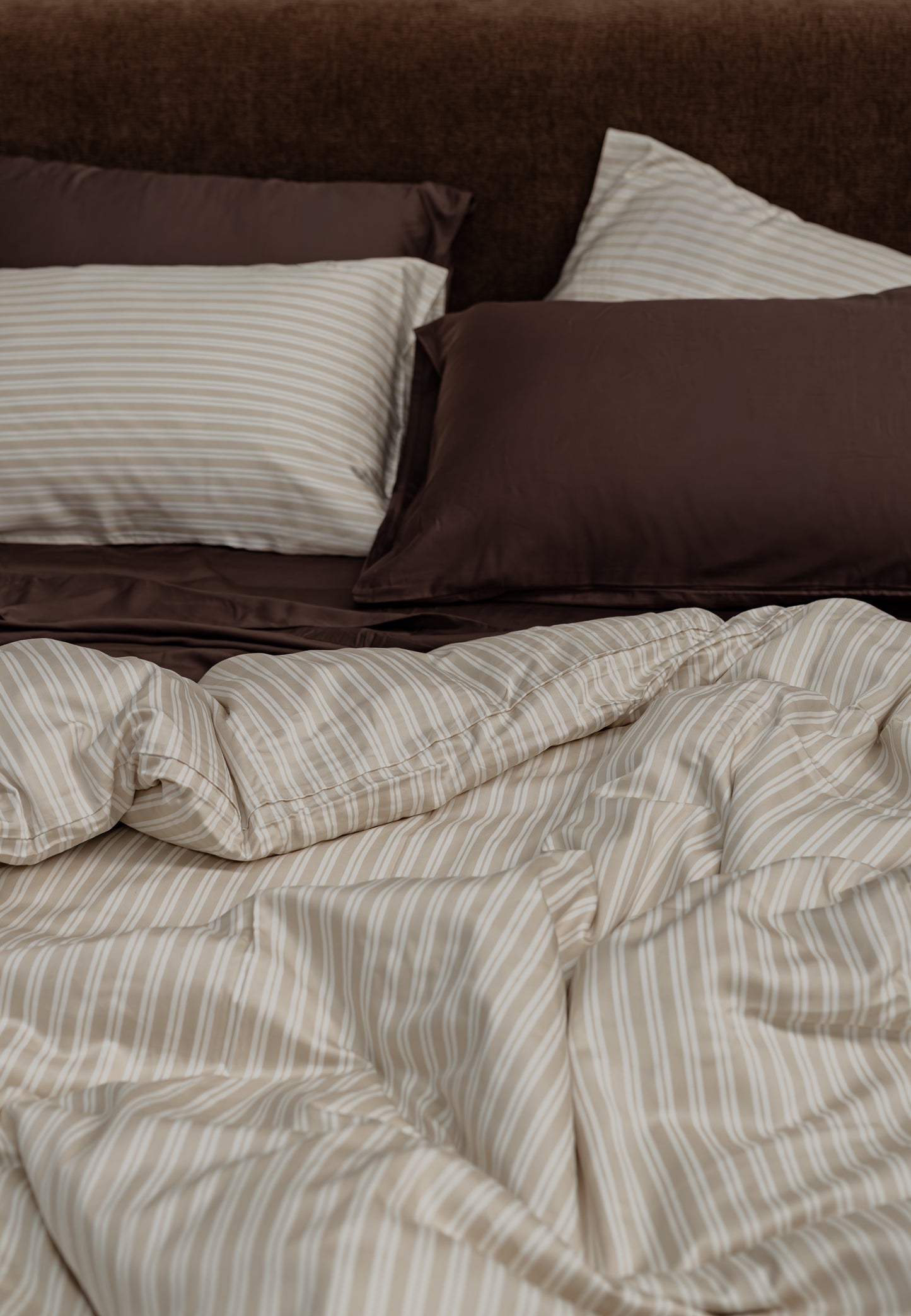 Oat & White Stripe Duvet Set