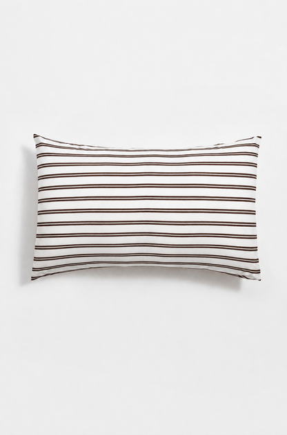 Chocolate & White Stripe - King Pillow Set