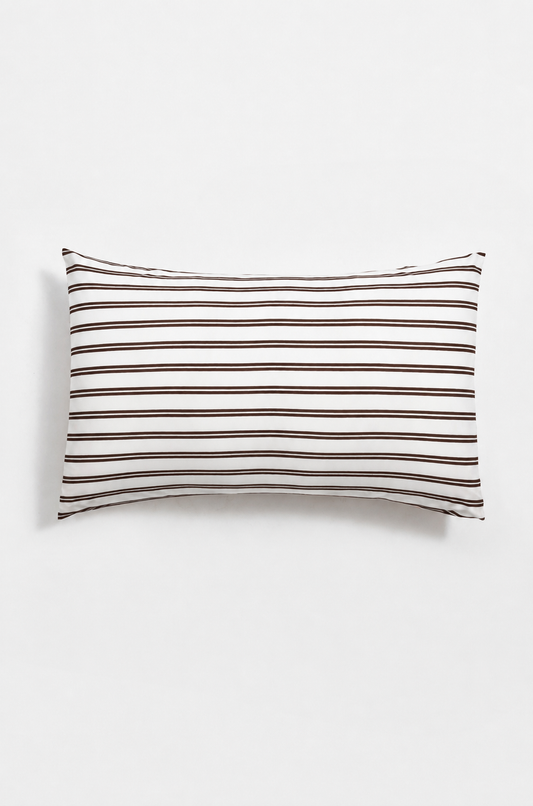 Chocolate & White Stripe - King Pillow Set