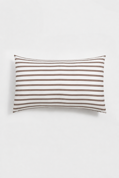 Chocolate & White Stripe - Standard Pillow Set