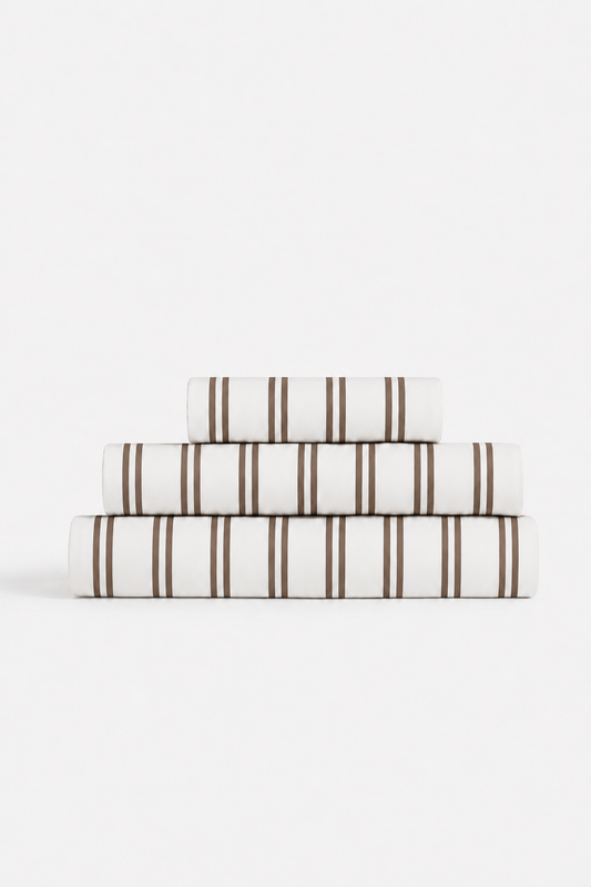 Chocolate & White Stripe Sheet Set
