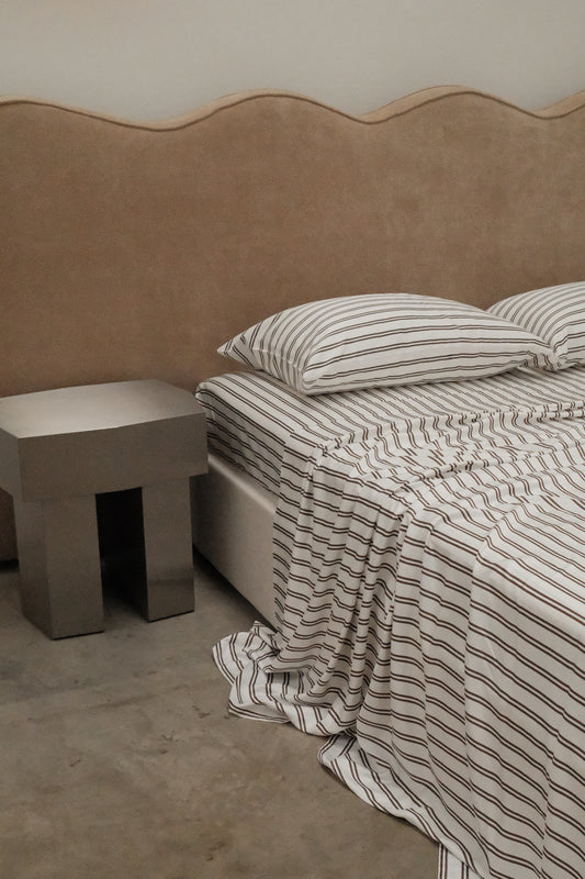 Chocolate & White Stripe Sheet Set