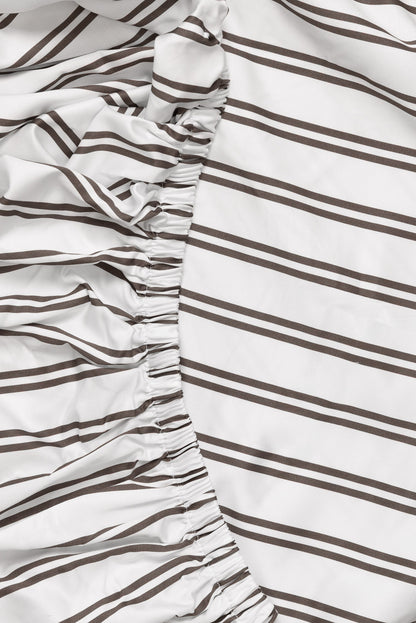 Chocolate & White Stripe Fitted Sheet