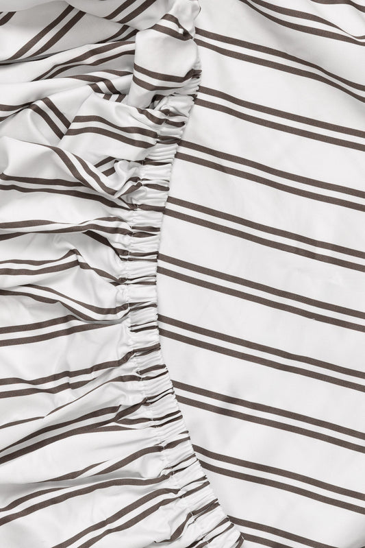 Chocolate & White Stripe Fitted Sheet