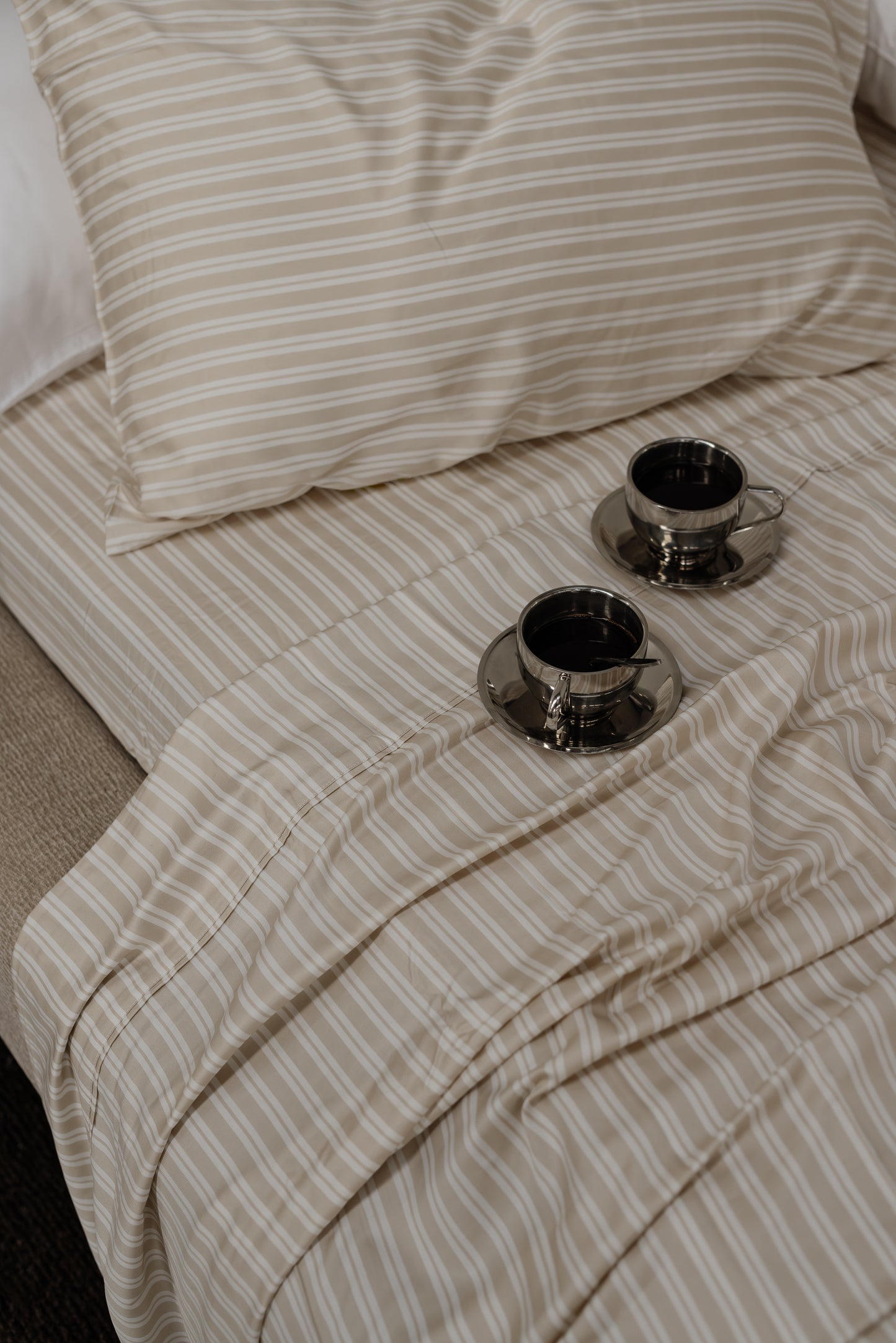 Oat & White Stripe Sheet Set