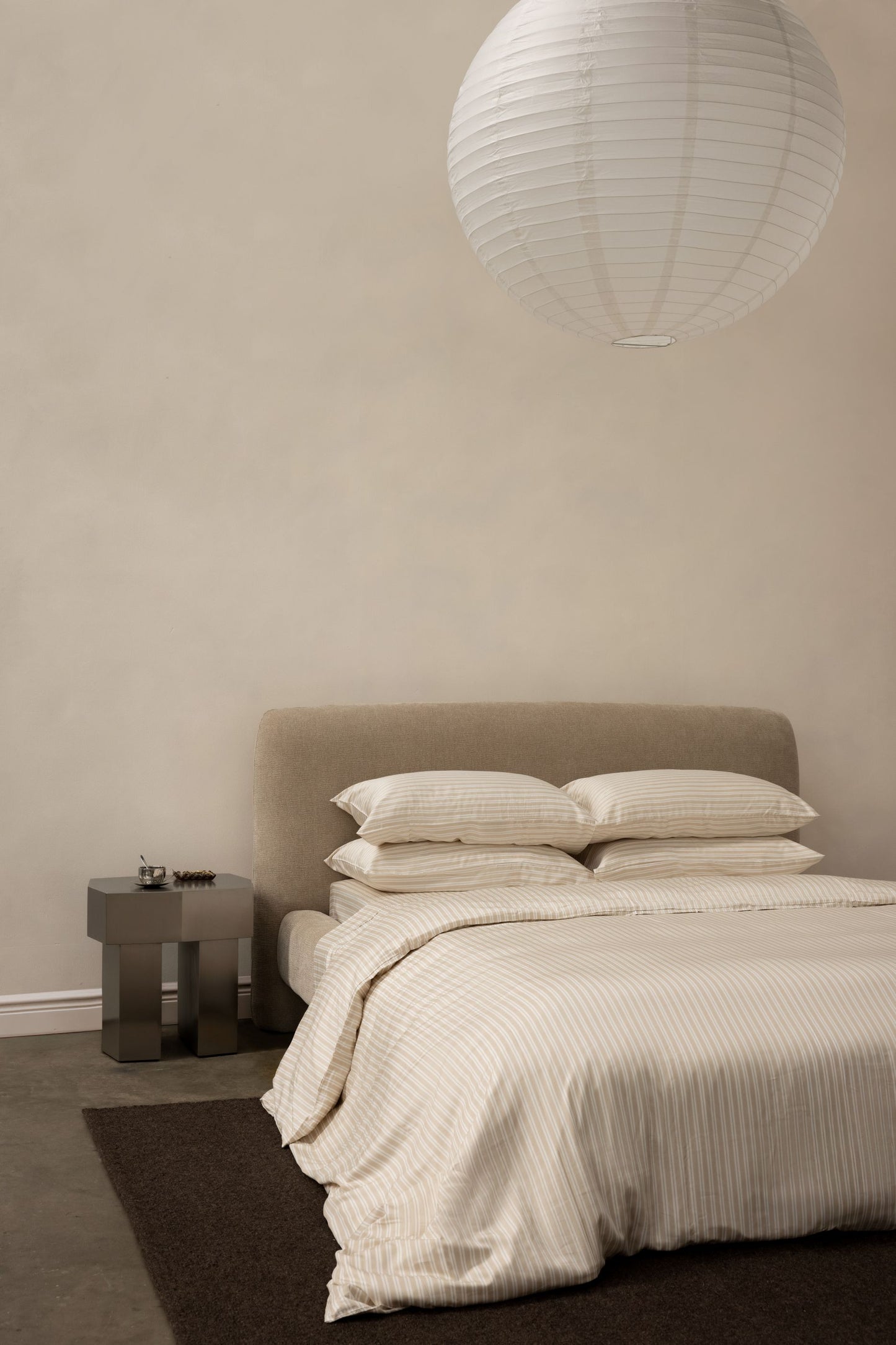 Oat & White Stripe Duvet Cover