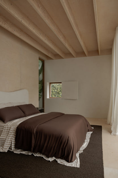 PRE-ORDER - Caramel & White Stripe Sheet Set