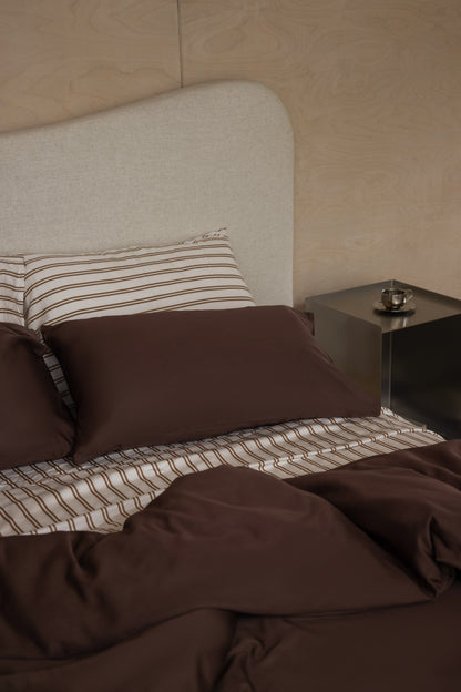 PRE-ORDER - Caramel & White Stripe Sheet Set