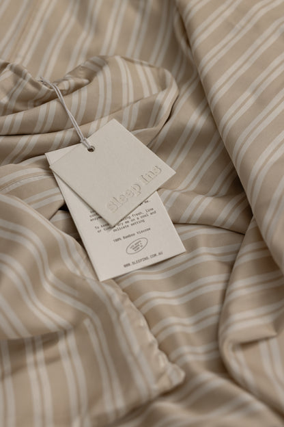 Oat & White Stripe Sheet Set