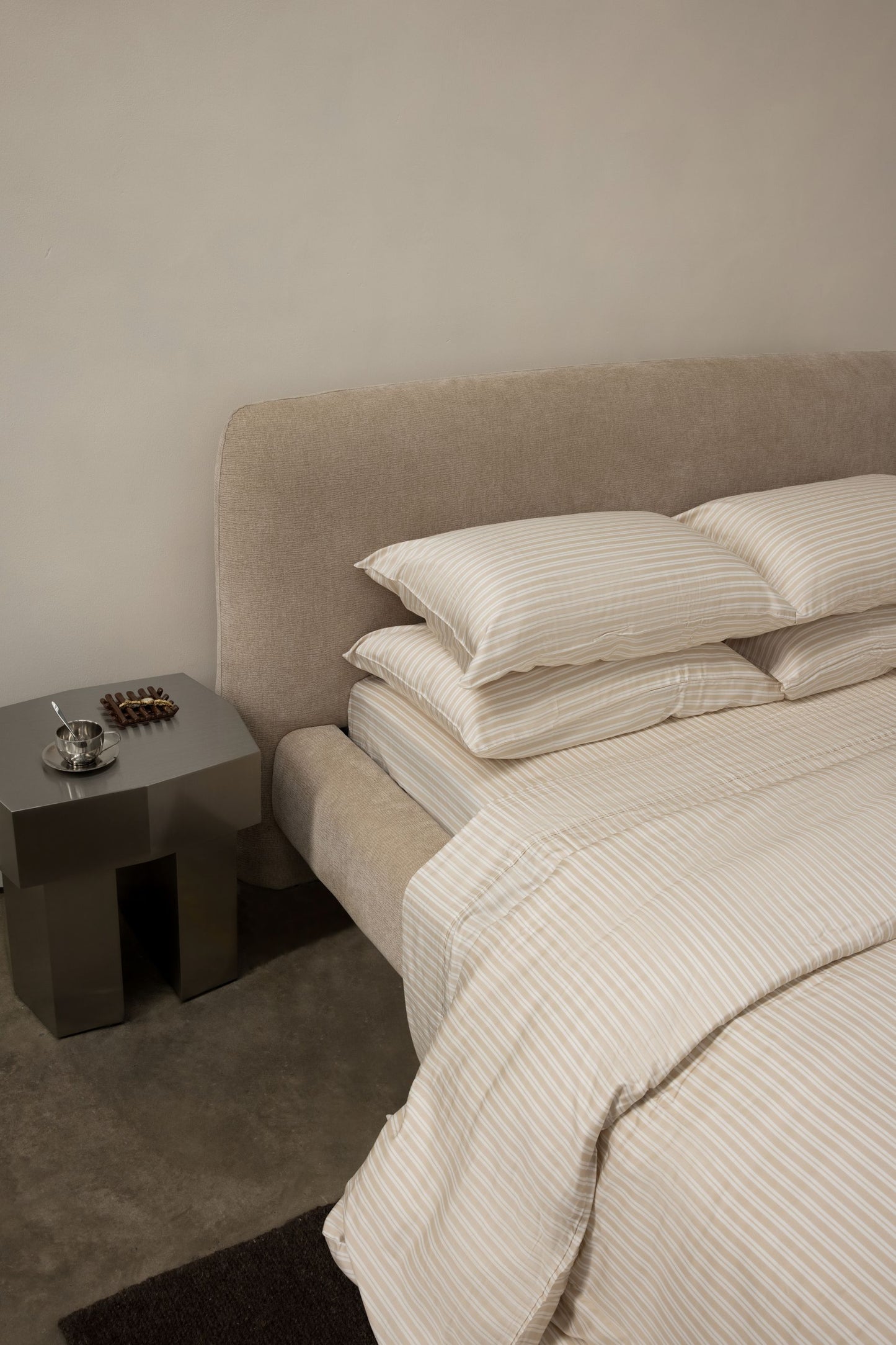 Oat & White Stripe Duvet Cover